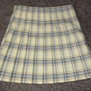 Yellow plaid school girl skirt